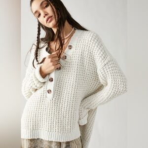Free People Whistle Henley Fisherman Sweater